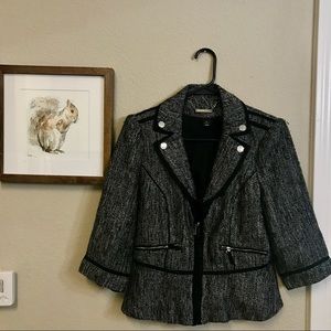 Tweed Peplum Black and White Jacket size 8